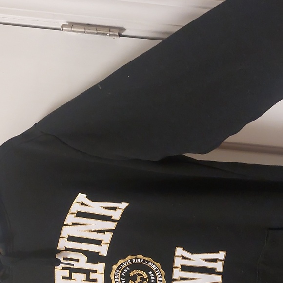 Pink Victoria's Secret Black Love Pink University New York Hoodie Sz S - Picture 5 of 15